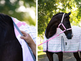 Classic Ripstop Fleece Lined Rug Blush Pink & Grey